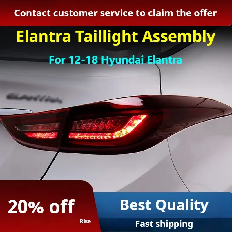 Задние LED-фонари динамический поворотник для Hyundai Elantra (2012-2018), комплект, комплект, FT Carlight Carlight — фото 2