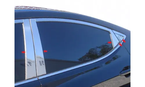 Накладки стоек дверей из нержавеющей стали 10 шт отделка двери QAA для Hyundai Elantra 2011-2013 — фото 1
