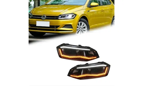 Фары передние LED с ходовыми огнями для VW Polo (2019-2022), комплект, комплект, FT Carlight Carlight — фото 1