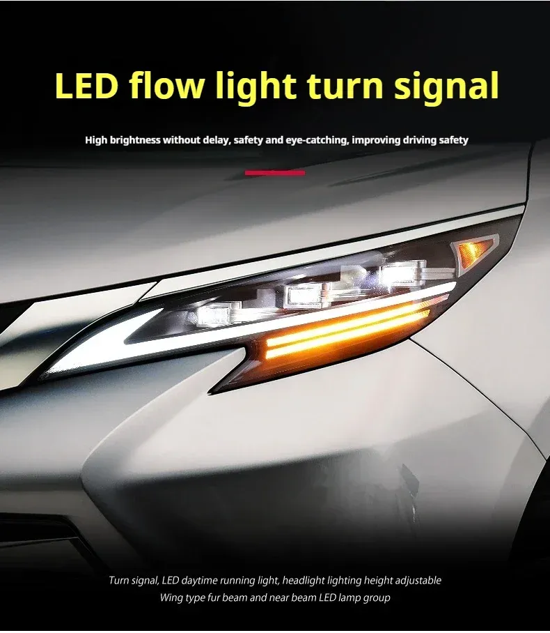Фары передние LED с ходовыми огнями для Toyota Sienna (2021-2023), комплект, комплект, FT Carlight Carlight — фото 3
