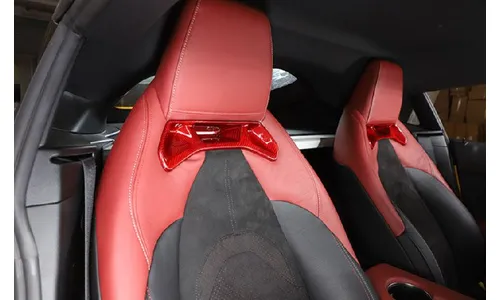 Накладка под подголовник на спинке сиденья, красный карбон, для Toyota Supra 5 A90 (2019-2025) — фото 1