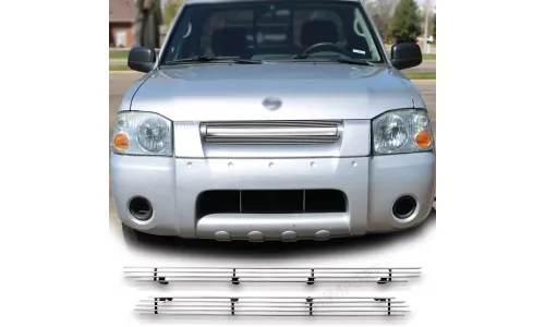 Полированная решетка 2001-2004 Nissan Frontier центральная верхняя Solid алюминиевая Grill — фото 1