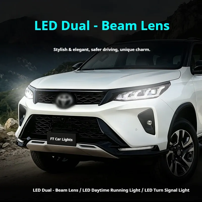 Фары передние LED с ходовыми огнями для Toyota Fortuner (2021-2025), комплект, комплект, FT Carlight Carlight — фото 4
