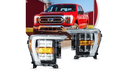 Фары VLAND LED отражатели хромированные для Ford F-150 14-го поколения (2021-2023) — фото 2