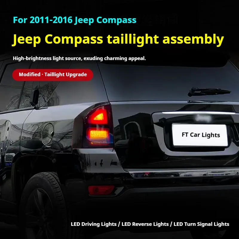 Задние LED-фонари динамический поворотник для Jeep Compass (2011-2016), комплект, комплект, FT Carlight Carlight — фото 5
