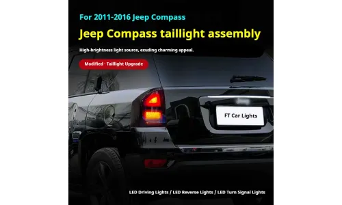 Задние LED-фонари динамический поворотник для Jeep Compass (2011-2016), комплект, комплект, FT Carlight Carlight — фото 5