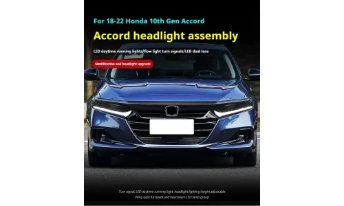 Фары передние LED с ходовыми огнями для Honda Accord 10 (2018-2023), комплект, комплект, FT Carlight Carlight — фото 5