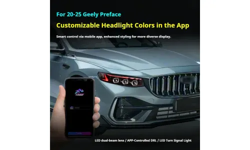 Фары Full LED проектор ДХО RGB для Geely Preface (2020-2025), комплект, комплект, FT Carlight Carlight — фото 5