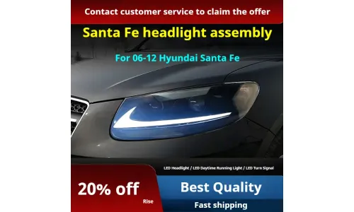 Фары передние LED с ходовыми огнями для Hyundai Santa Fe (2006-2012), комплект, комплект, FT Carlight Carlight — фото 2