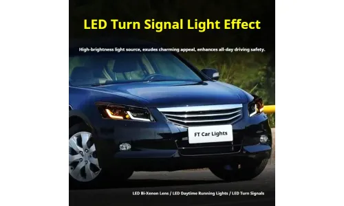 Фары передние LED с ходовыми огнями для Honda Accord 8 (2008-2013), комплект, комплект, FT Carlight Carlight — фото 4