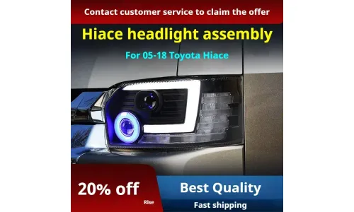 Фары Full LED проектор ДХО для Toyota Hiace (2005-2018), комплект, комплект, FT Carlight Carlight — фото 2