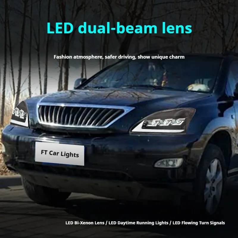 Фары передние LED с ходовыми огнями для Lexus RX300/RX350 (2003-2008), комплект, комплект, FT Carlight Carlight — фото 4