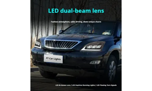 Фары передние LED с ходовыми огнями для Lexus RX300/RX350 (2003-2008), комплект, комплект, FT Carlight Carlight — фото 4