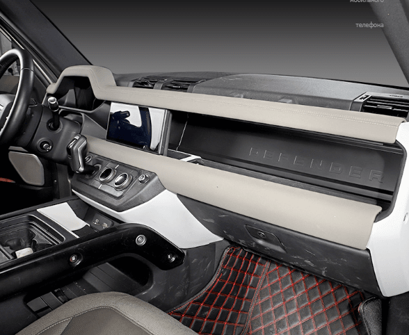 Накладки на торпеду Land Rover Defender, черный матовый — фото 2