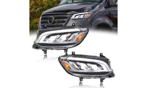 Фары передние LED с ходовыми огнями для Mercedes Sprinter W907 (2019-2023), комплект, комплект, FT Carlight Carlight — фото 6