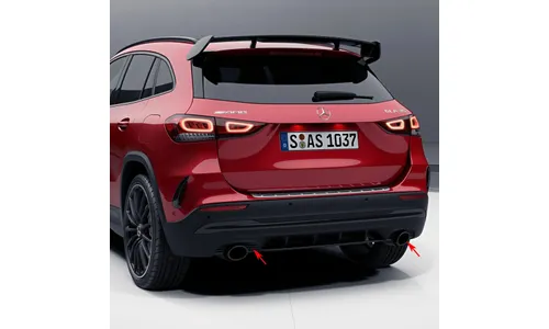 Чёрные накладки выхлопа в стиле 35 AMG для Mercedes-Benz GLA H247 — фото 2