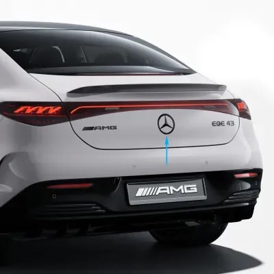 Эмблема-звезда Mercedes-Benz EQE W295 на крышку багажника, звезда черная, основание грунтованное под покраску — фото 1