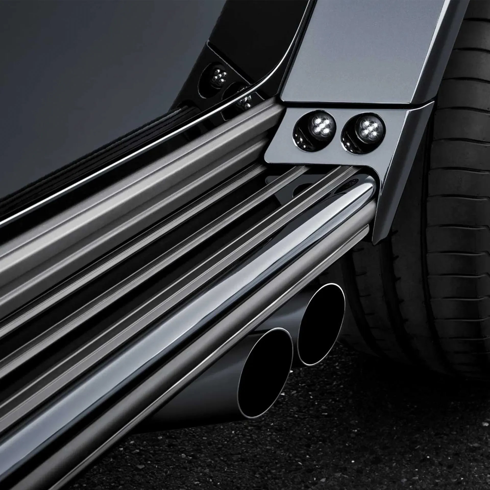 Клапанная выхлопная система BRABUS для Mercedes-AMG G 63 W463A, чёрный хром — фото 3