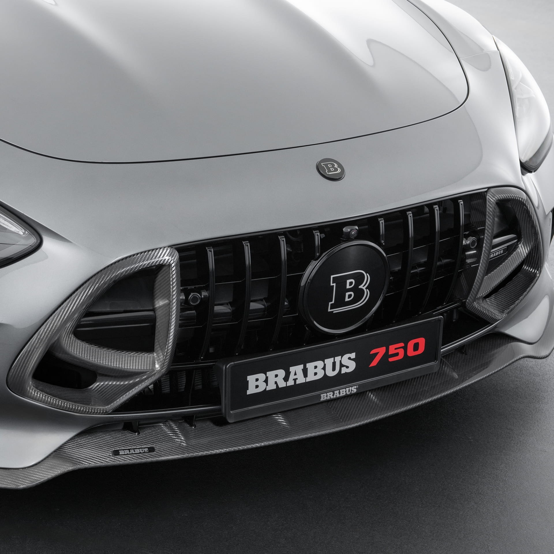 Комплект матовых карбоновых вставок решетки Brabus для Mercedes-AMG GT C192 — фото 3