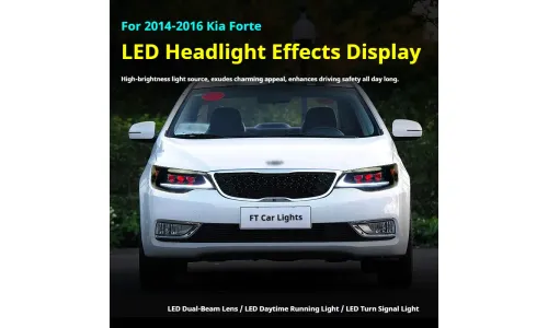 Фары передние LED с ходовыми огнями для Kia Forte (2014-2016), комплект, комплект, FT Carlight Carlight — фото 5