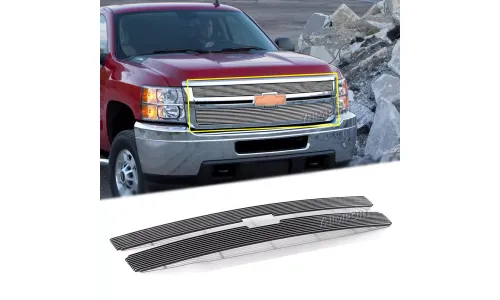 полированная решетка с ламелями Grill, вставка 2007-2010 Chevy Silverado 2500HD/3500HD — фото 1