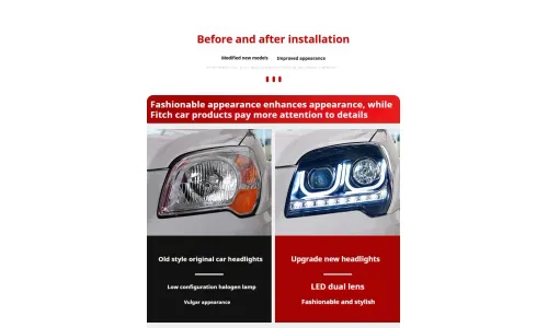 Фары передние LED с ходовыми огнями для Kia Sportage (2006-2012), комплект, комплект, FT Carlight Carlight — фото 7