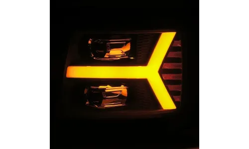 Фары проекторные светодиодные Jet Black LUXX для Chevy Silverado 2007–2013, AlphaRex — фото 6