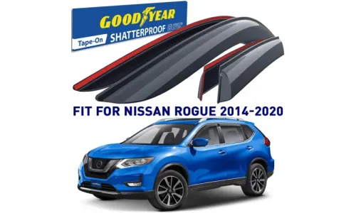 Дефлекторы боковых окон 2014-2020 Nissan Rogue, накладные, GoodYear — фото 1