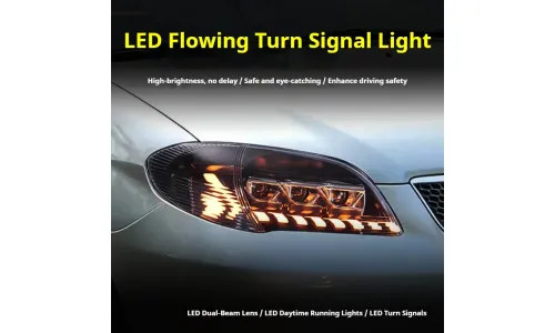 Фары передние LED с ходовыми огнями для Toyota Vios (2005-2007), комплект, комплект, FT Carlight Carlight — фото 3