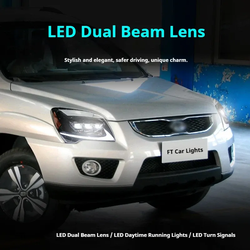 Фары передние LED с ходовыми огнями для Kia Sportage (2007-2012), комплект, комплект, FT Carlight Carlight — фото 4