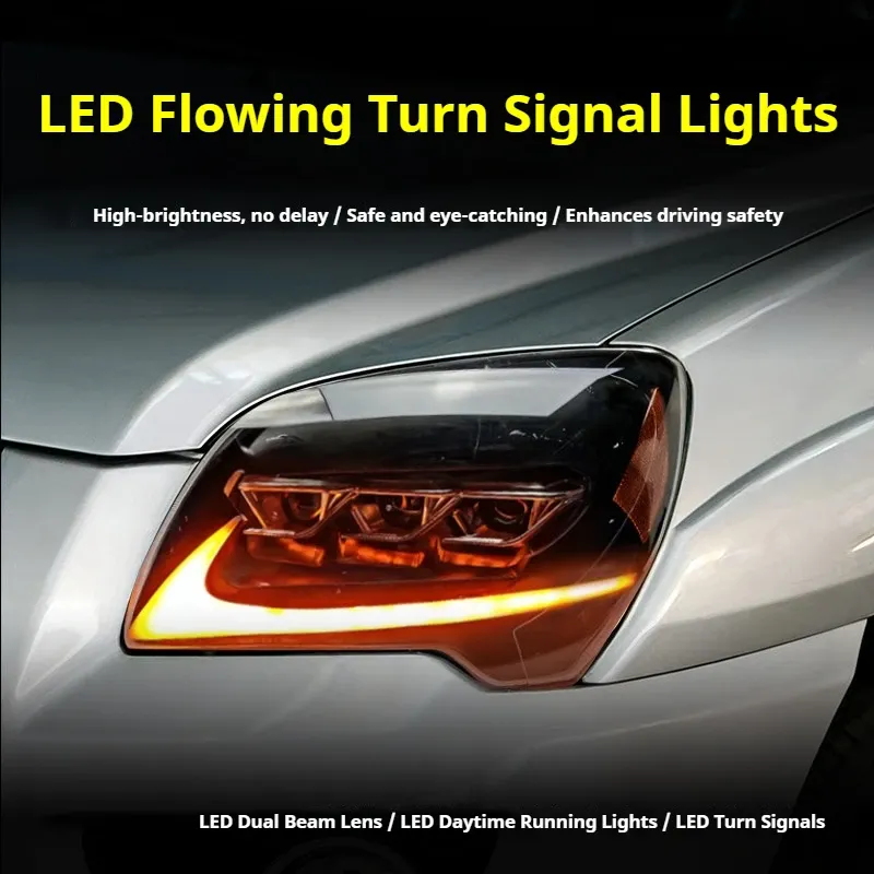 Фары передние LED с ходовыми огнями для Kia Sportage (2007-2012), комплект, комплект, FT Carlight Carlight — фото 3