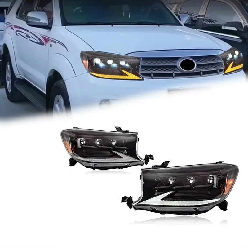 Фары передние LED с ходовыми огнями для Toyota Fortuner (2008-2011), комплект, комплект, FT Carlight Carlight — фото 1