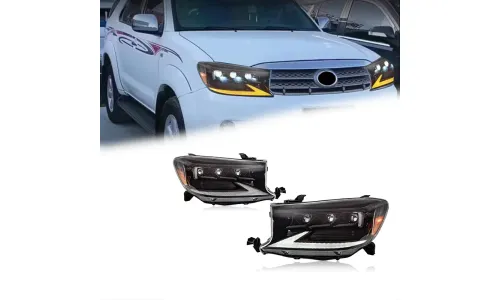 Фары передние LED с ходовыми огнями для Toyota Fortuner (2008-2011), комплект, комплект, FT Carlight Carlight — фото 1