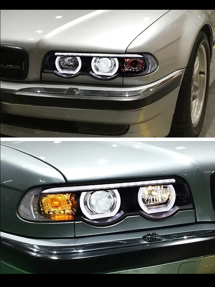 Фары передние LED с ходовыми огнями для BMW 7 E38 (1998-2002), комплект, FT Carlight — фото 7