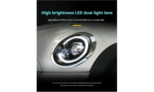 Фары передние LED с ходовыми огнями для Mini Cooper R56/R57/R58/R59 (2007-2013), комплект, комплект, FT Carlight Carlight — фото 3