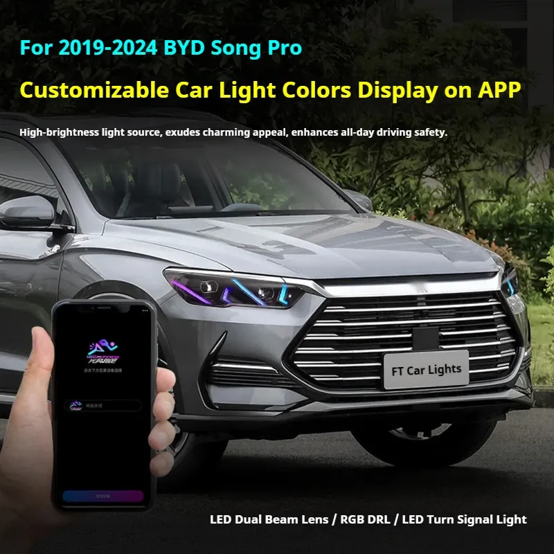 Фары Full LED проектор ДХО RGB для BYD Song Pro (2019-2024), комплект, комплект, FT Carlight Carlight — фото 5