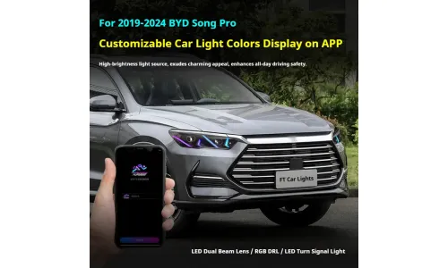 Фары Full LED проектор ДХО RGB для BYD Song Pro (2019-2024), комплект, комплект, FT Carlight Carlight — фото 5