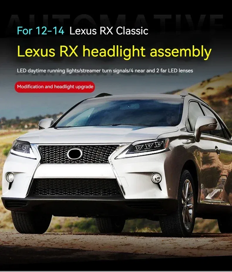 Фары передние LED с ходовыми огнями для Lexus RX (2009-2015), комплект, комплект, FT Carlight Carlight — фото 5