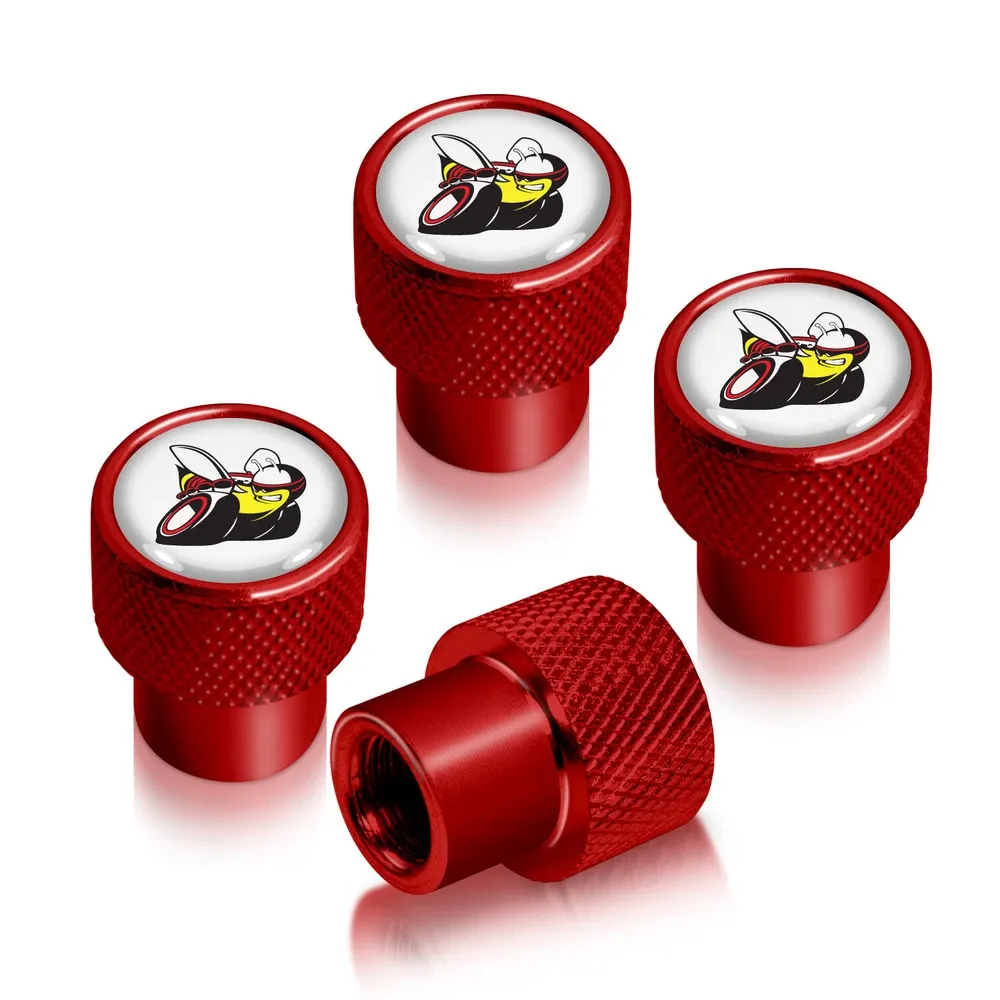 Колпачки ниппелей Dodge Scat-Pack Full Color на белом фоне в красном корпусе — фото 1