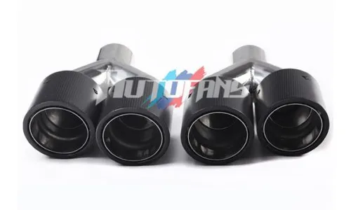 Насадки двойные БМВ X5 F15, карбоновые, в стиле Akrapovic — фото 2