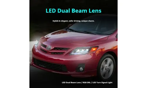 Фары передние LED с ходовыми огнями для Toyota Camry (2009-2011, США), комплект, комплект, FT Carlight Carlight — фото 4