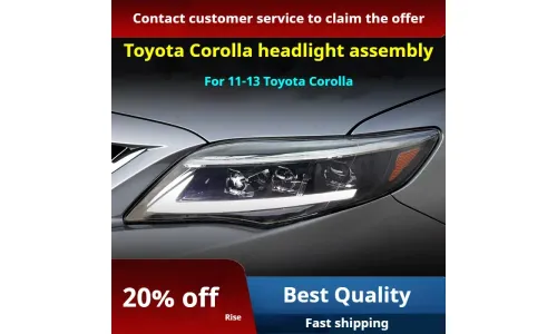 Фары передние LED с ходовыми огнями для Toyota Corolla (2011-2013), комплект, комплект, FT Carlight Carlight — фото 1
