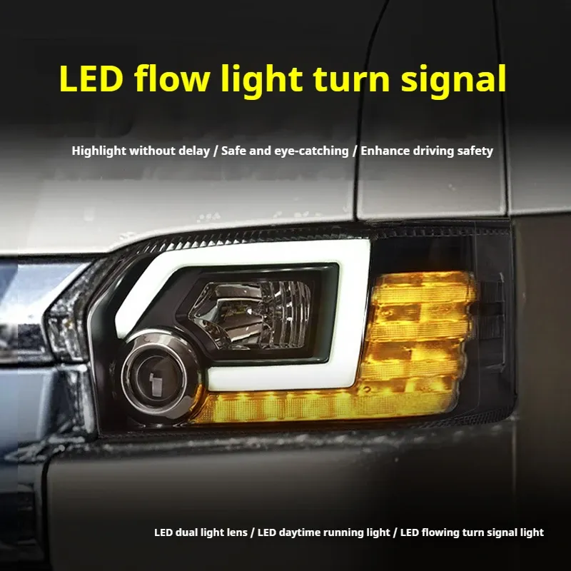Фары передние LED с ходовыми огнями для Toyota Hiace (2005-2018), комплект, комплект, FT Carlight Carlight — фото 3