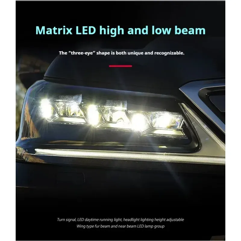 Фары передние LED с ходовыми огнями для Lexus LX570 (2016-2020), комплект, комплект, FT Carlight Carlight — фото 3