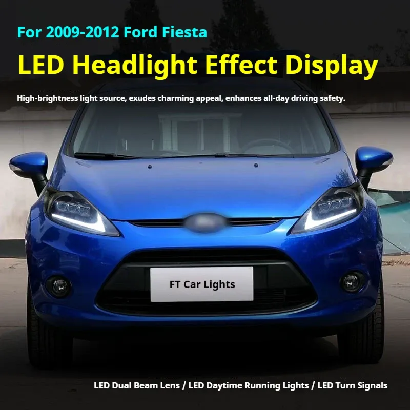 Фары передние LED с ходовыми огнями для Ford Fiesta (2009-2012), комплект, комплект, FT Carlight Carlight — фото 5