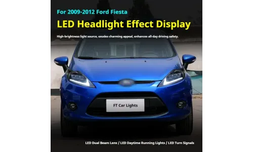 Фары передние LED с ходовыми огнями для Ford Fiesta (2009-2012), комплект, комплект, FT Carlight Carlight — фото 5