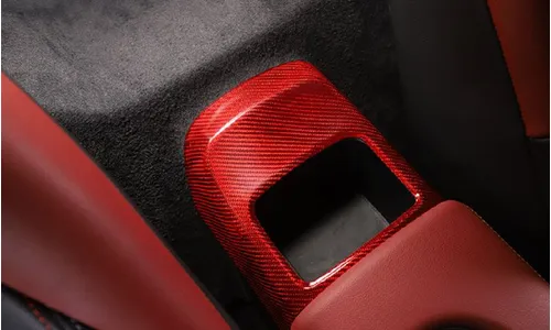 Накладка на заднюю часть центральной консоли, красный карбон, для Toyota Supra 5 A90 (2019-2025) — фото 1
