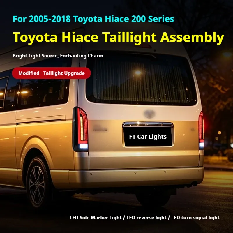 Задние LED-фонари динамический сигнал поворота для Toyota Hiace (2005-2018), комплект, комплект, FT Carlight Carlight — фото 5