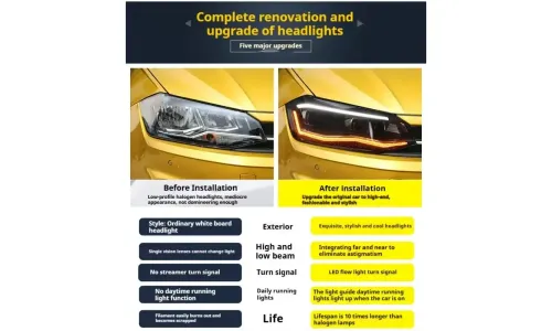 Фары передние LED с ходовыми огнями для VW Polo (2019-2022), комплект, комплект, FT Carlight Carlight — фото 7