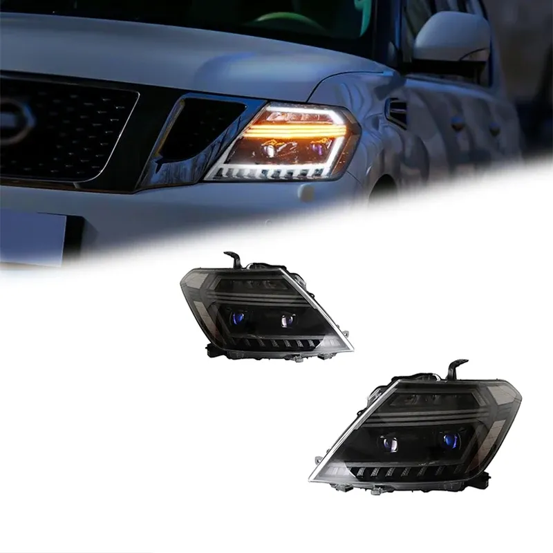Фары передние LED с ходовыми огнями для Nissan Patrol Y62 (2012-2019), комплект, FT Carlight — фото 1